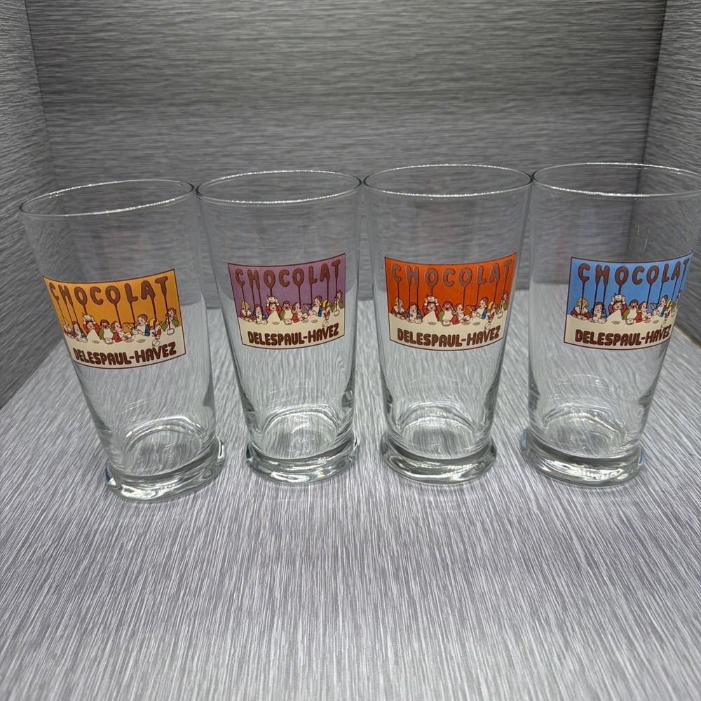 Pottery Barn Chocolate Tumblers Set of 4 Belgian Chocolate Vintage Style Glasses